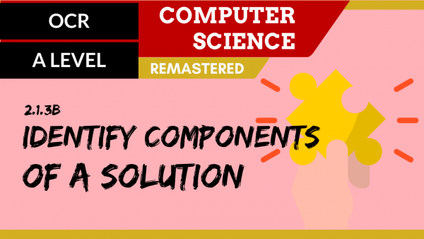 OCR A’LEVEL SLR20 Identify components of a solution