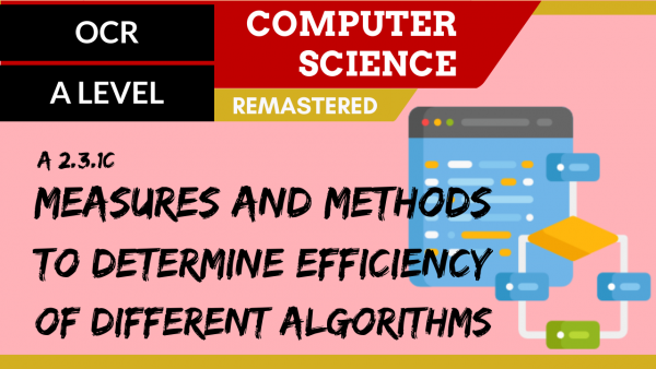 OCR A’LEVEL SLR26 Measures and methods to determine the efficiency of different algorithms, Big O notation