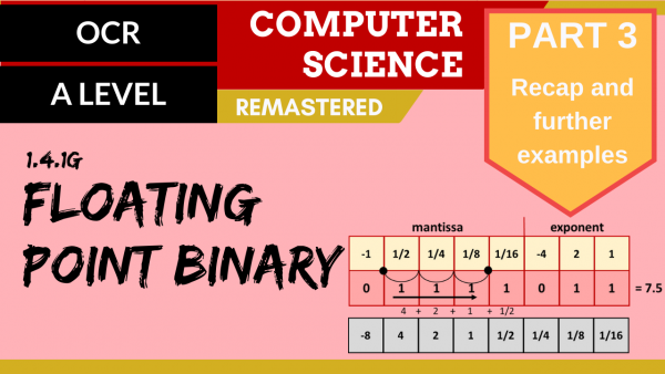 OCR A’LEVEL SLR13 Representation and normalisation of floating point numbers in binary