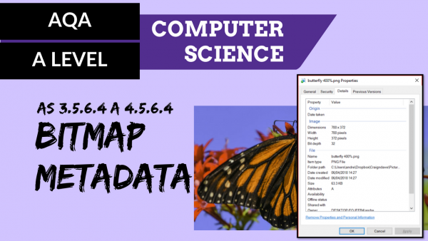 AQA A’Level SLR12 Bitmap metadata