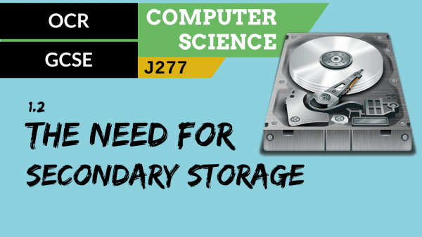 9. OCR GCSE (J277) 1.2 The need for secondary storage