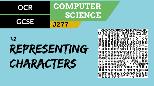 OCR GCSE (J277) SLR 1.2 Representing characters and character sets