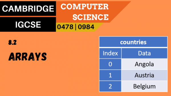 CAMBRIDGE IGCSE Topic 8.2 The use of arrays