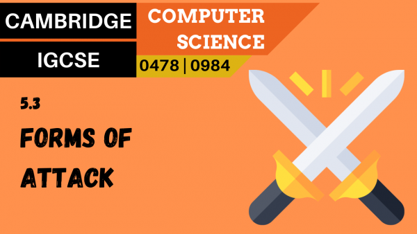 CAMBRIDGE IGCSE Topic 5.3 Cyber security threats, Forms of attack